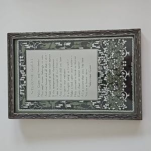 Vintage PF Volland Company Art Deco Made in USA 1961 framed Welcome Guest! Poem